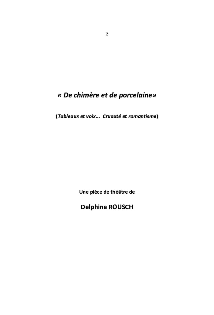 De chimere et de porcelaine