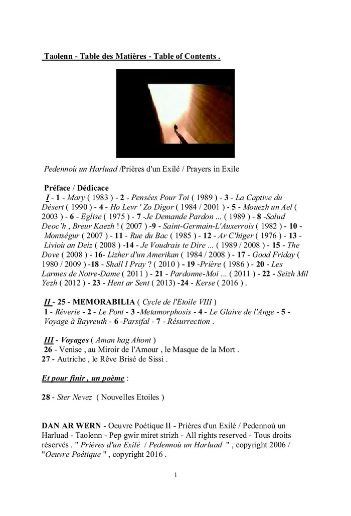 Prieres d'un Exile - Voyages