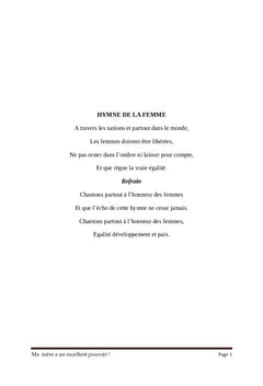 Ma mère a un excellent talent