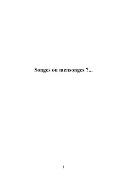 Songes ou mensonges...?