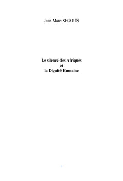 Le silence des Afriques et la Dignité Humaine