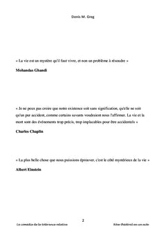 La Comédie de la Tolerance Relative