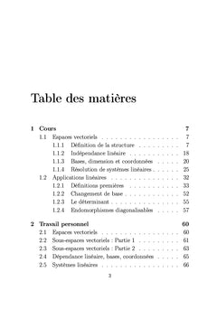 L'algèbre linéaire et le calcul matriciel