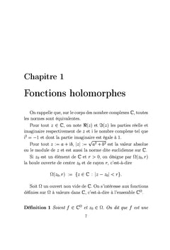 Une introduction aux fonctions holomorphes