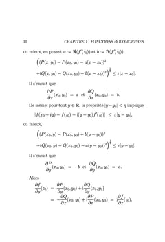 Une introduction aux fonctions holomorphes