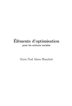 ElEments d'optimisation