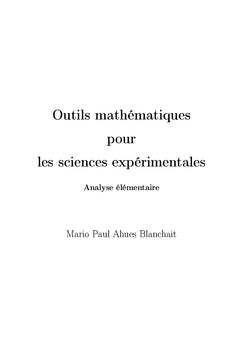 Outils mathEmatiques pour les sciences expErimentales