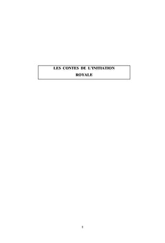 Les contes de l'initiation royale