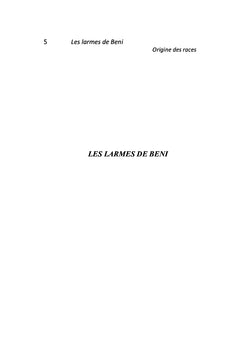 Les larmes de Beni