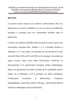 Résilience communautaire face aux glissements de terrain