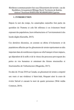 Résilience communautaire face aux glissements de terrain
