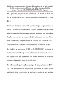 Résilience communautaire face aux glissements de terrain