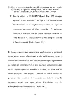 Résilience communautaire face aux glissements de terrain