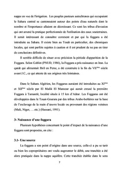 Description et fonctionnement de la foggara