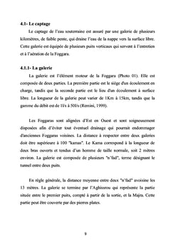 Description et fonctionnement de la foggara