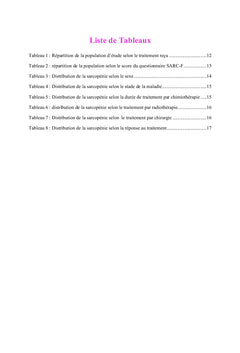 La Sarcopénie en Oncologie et son impact pronostique