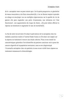 La Sarcopénie en Oncologie et son impact pronostique