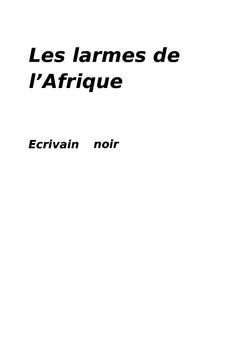 Les larmes de l'Afrique