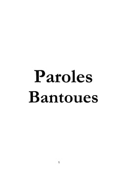 Paroles Bantoues