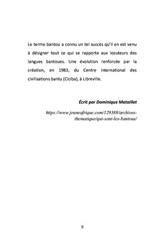Paroles Bantoues