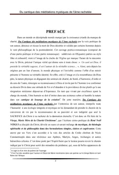 Du Cantique des Méditations Mystiques de l'Ame Rachetée