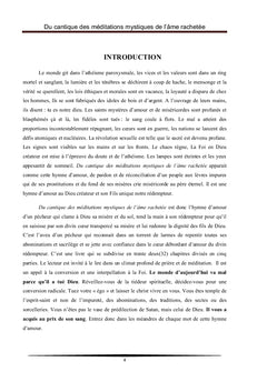 Du Cantique des Méditations Mystiques de l'Ame Rachetée