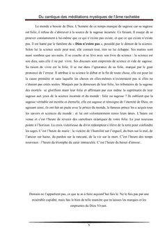 Du Cantique des Méditations Mystiques de l'Ame Rachetée
