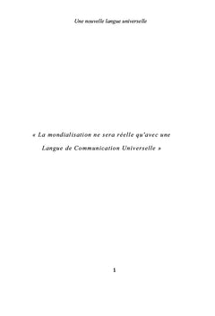 Une nouvelle langue universelle par la voie d'une entente universelle