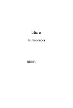 Létales Immanences