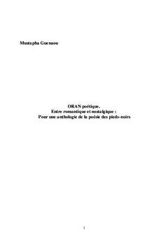 ORAN poétique