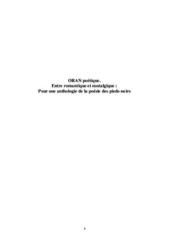 ORAN poétique