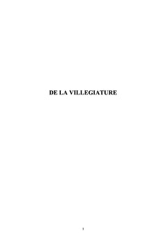 De la villégiature