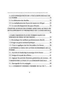 Femme : Levier de développement économique et de promotion de la paix