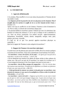 Mon aliment : mon péché