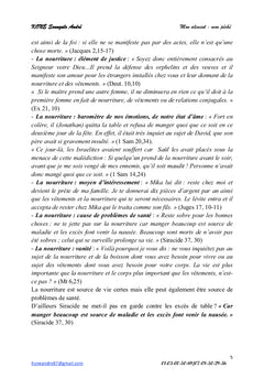 Mon aliment : mon péché