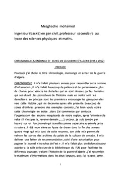 Chronologie, mensonge et échec de la guerre d'Algérie