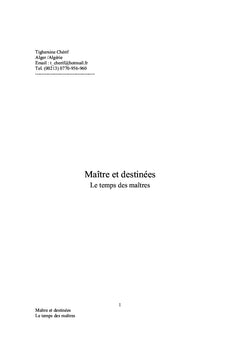 Maîtres et destinées