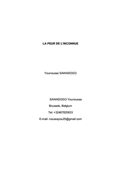 La peur de l'inconnue