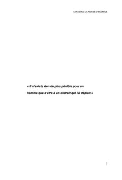 La peur de l'inconnue