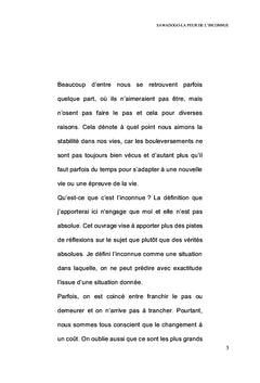 La peur de l'inconnue