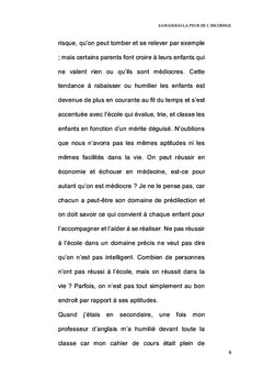 La peur de l'inconnue