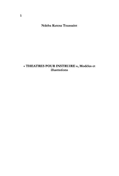 Théâtres pour instruire