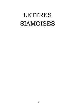 Lettres du Siam