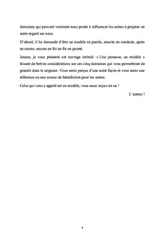 UNE JEUNESSE, UN MODELE