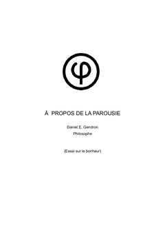 À propos de la parousie