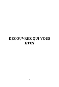 Découvrez qui vous êtes