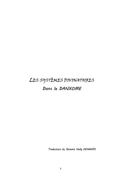 Les systèmes divinatoires dans le Danxomè