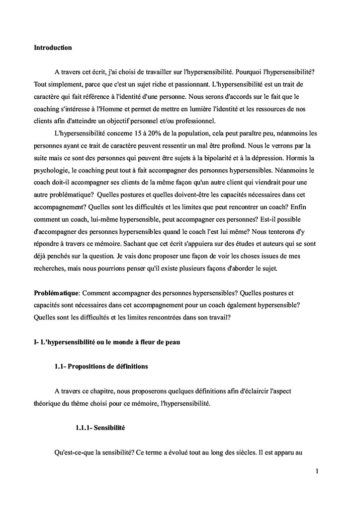 Coaching et hypersensibilité