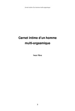 Carnet intime d'un homme multi-orgasmique