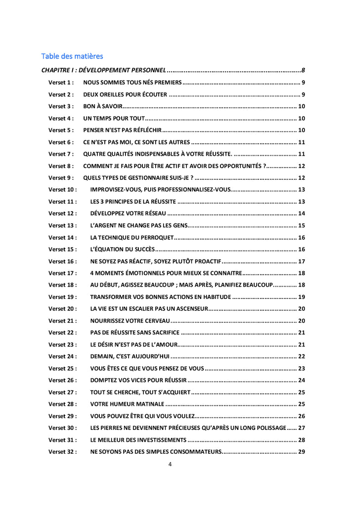 Les 365 versets du développement personnel